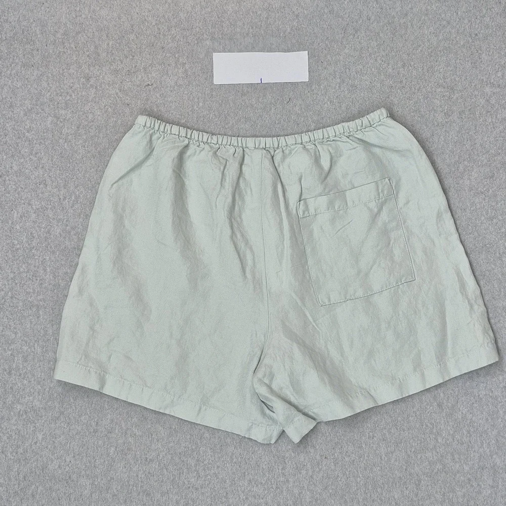 Calvin Klein Women Shorts X-LARGE Light Green Linen Coastal Beach 4